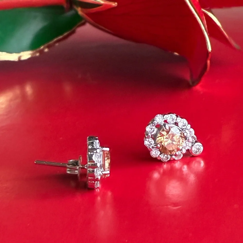 925 Silver Earrings,Elegant Silver and Gold Stud Earrings